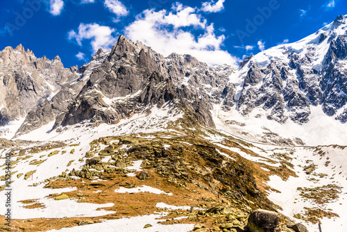 Snowy mountains Chamonix, Mont Blanc, Haute-Savoie, Alps, France