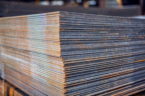 stack of metal sheets for construction