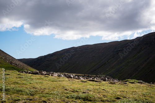 landscape with mountains and clouds