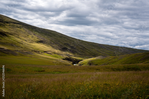 landscape with mountains and clouds