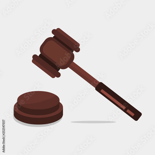 Justice gavel isolated icons vector illustration