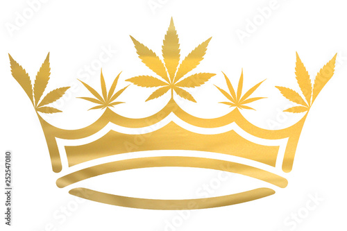 Gold Metallic Marijuana / Cannabis Leaf Crown