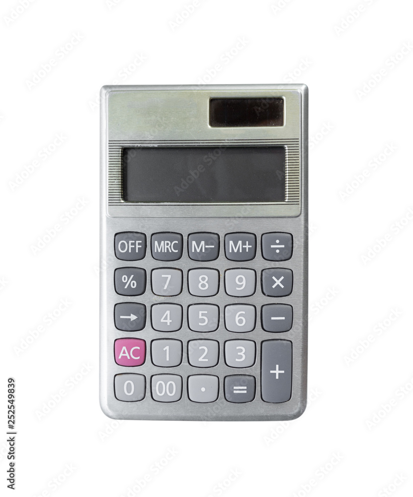 Business calculator with simple design isolated on white background