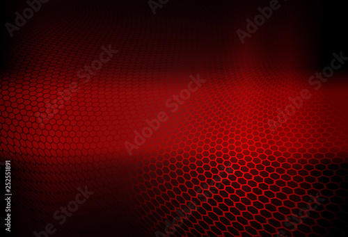 Red dark abstract geometric design with lattice silhouette