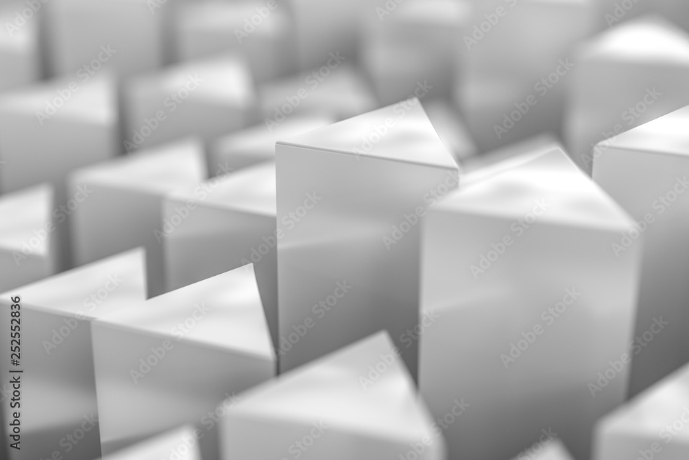 3d rendering, white triangle pillar 3d rendering, white triangle pillar
