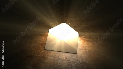 Fairytale mail. Mysterious letter with magic light. 55. photo
