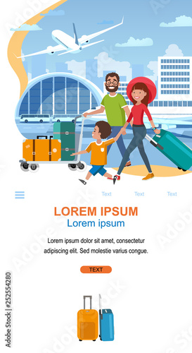 Airline Company Cartoon Vector Website Template