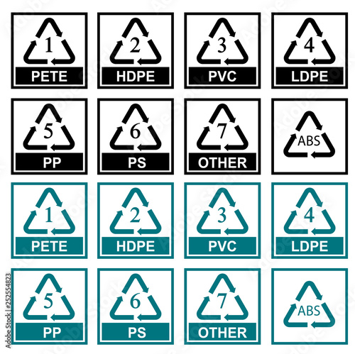 Recycling Symbols Plastic Recycling Symbols  Recycling  icon on white background vector illustration