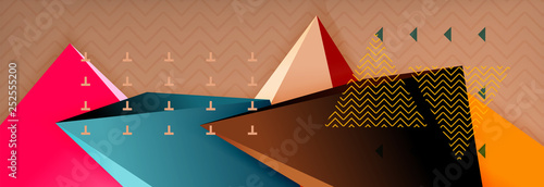 3d triangular shapes geometric background. Origami style pattern with triange shapes for decorative design. Poster design. Line design. Modern presentation template