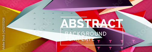 3d triangular shapes geometric background. Origami style pattern with triange shapes for decorative design. Poster design. Line design. Modern presentation template