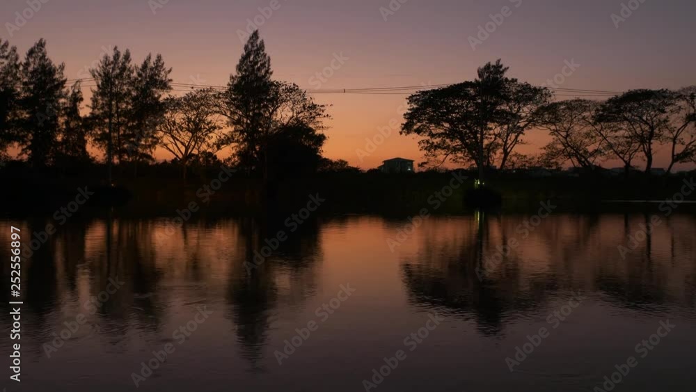 silhouette sunset over the lake silhouette sunset over the lake