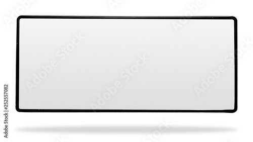 Konstfotografi Empty Black Plastic Car Plate Frame of Thailand