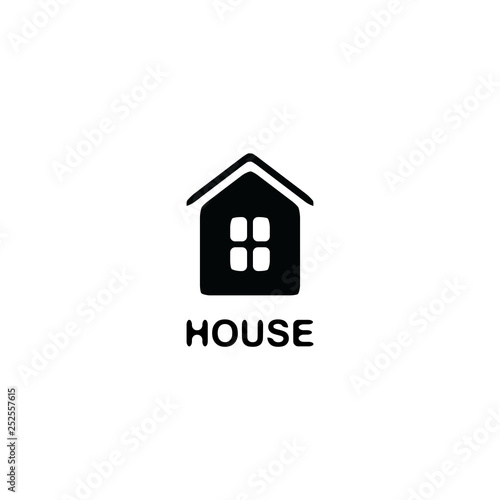 Simple home icon isolated on white background.
