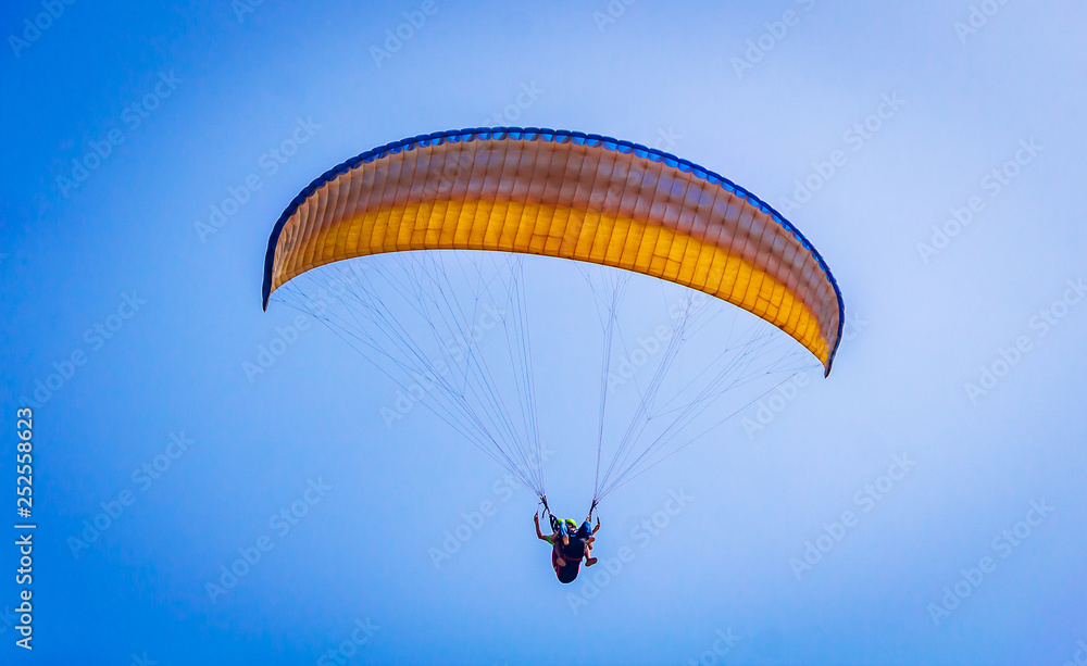 Paragliding on the beach of Arambol in Goa,India Paragliding on the beach of Arambol in Goa,India