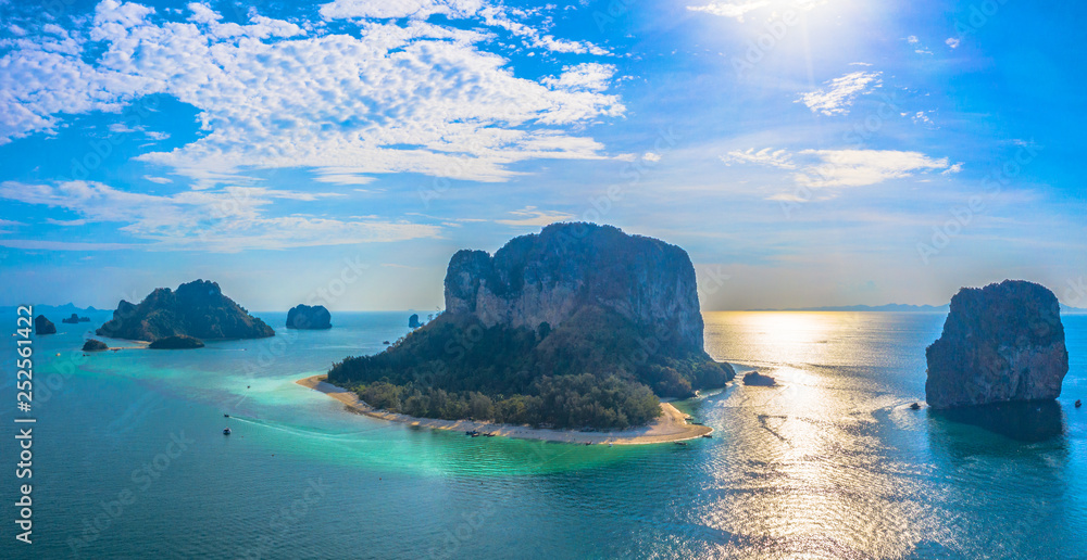 aerial photography Koh Poda is one the most popular islands in Krabi archipelago. .
