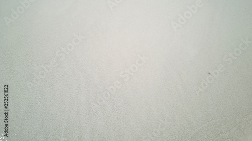 Top view of white sand and sand surface with copy space