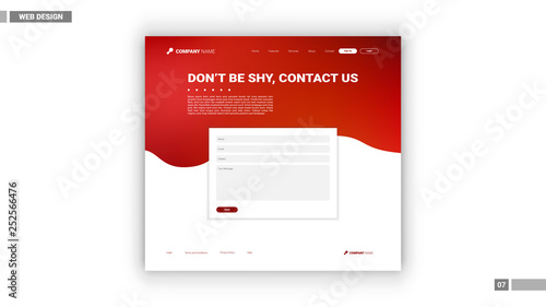 Web design mockup with contact page