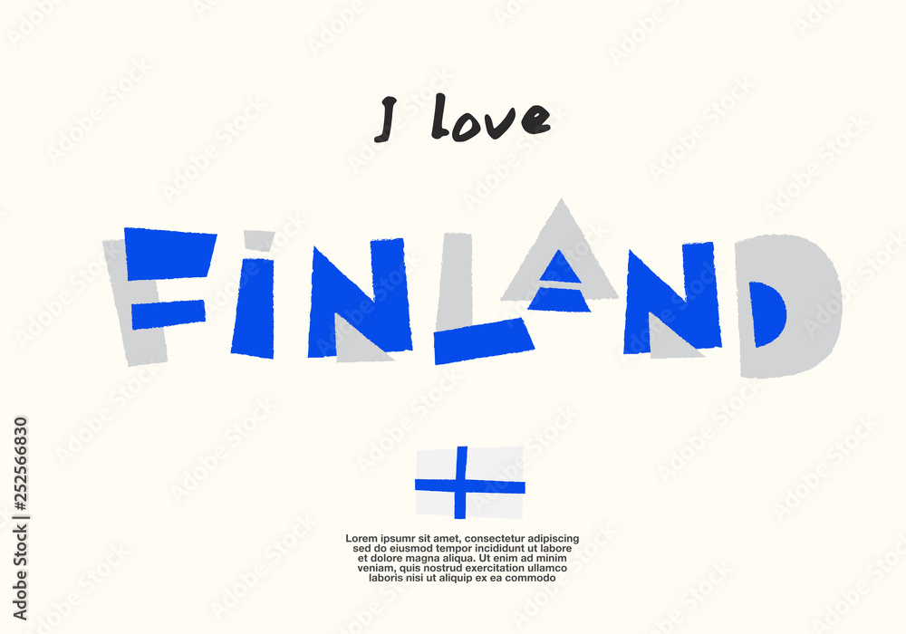 Fototapeta premium World Flag with fun geometrical alphabets : Vector Illustration 