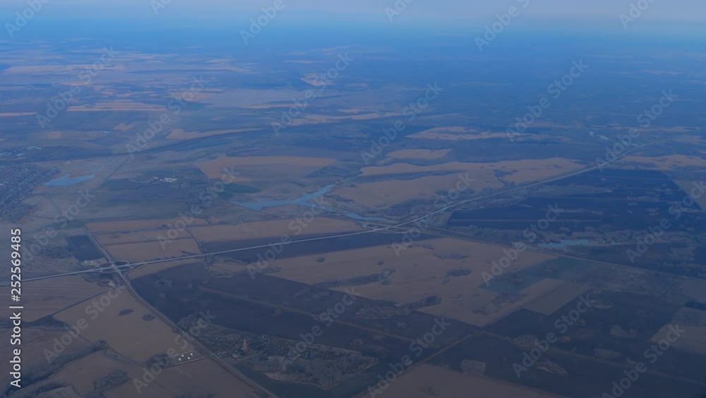 Aerial view from departing airplane Aerial view from departing airplane
