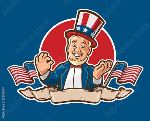 sam with american flag