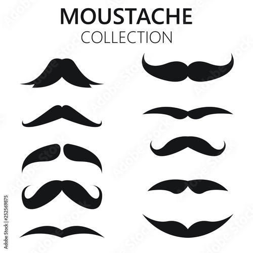 Moustache collection vector design illustration