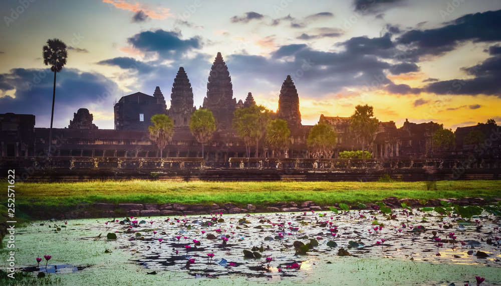 Angkor Wat temple at sunrise. Siem Reap. Cambodia.