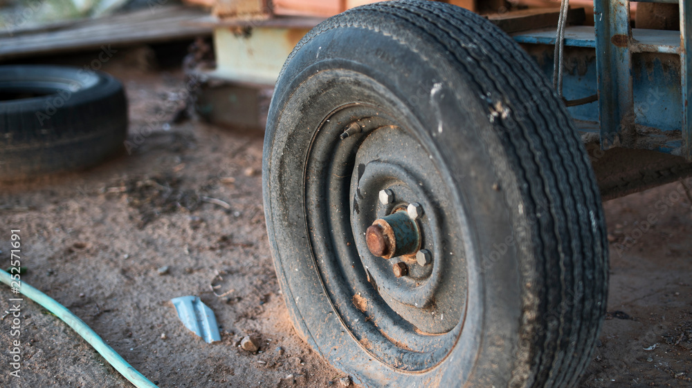 Flat Tire Old and Dusty Flat Tire Old and Dusty