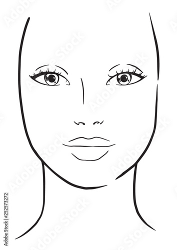 Face chart Makeup Artist Blank. Template. Vector illustration.