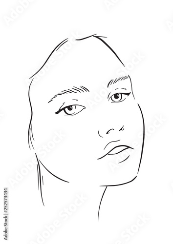Face chart Makeup Artist Blank. Template. Vector illustration.