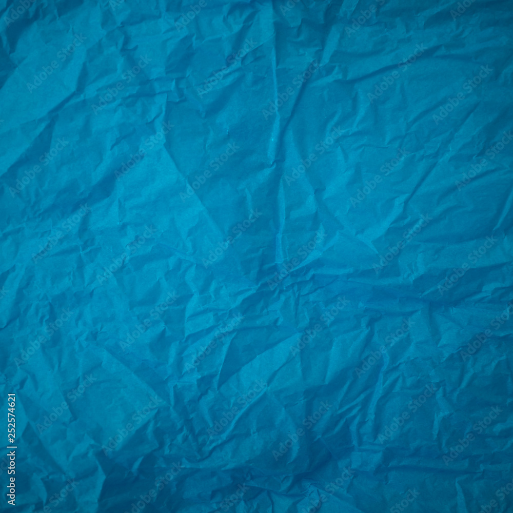 Fototapeta premium Background made of blue crumpled paper
