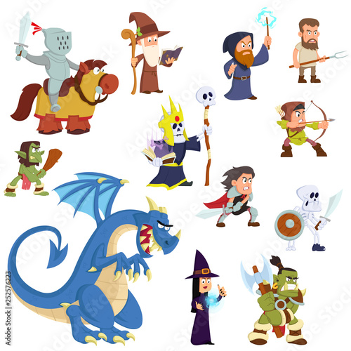 Fantasy creatures and humans.