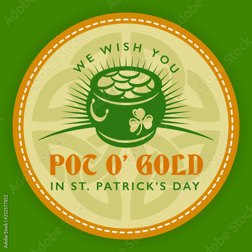 Vector St Patrick day irish logo labels icon 