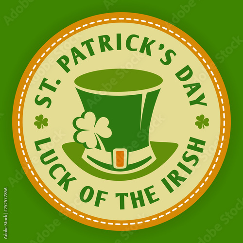 Vector St Patrick day irish logo labels icon 