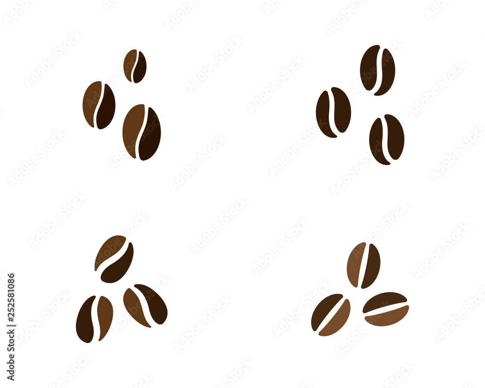 Obraz premium vector coffee beans template vector icon illustration design