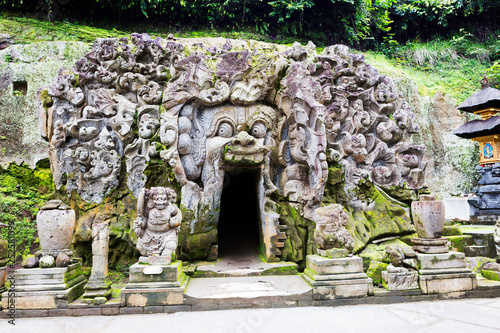 Bali, Indonesia, Ubud. Elephant cave Goa Gaja. The ancient sanctuary of Bali: Elephant cave this is a unique ancient monument for Indonesia, is considered one of the main historical attractions of Ind photo