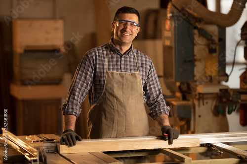 Wood craftsman at work