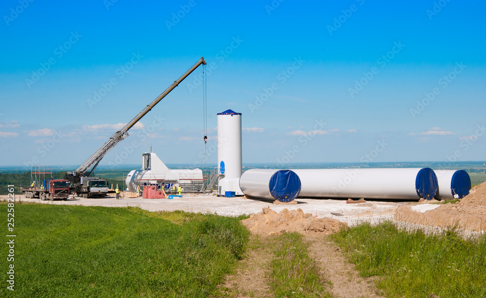 Obraz premium building wind turbines