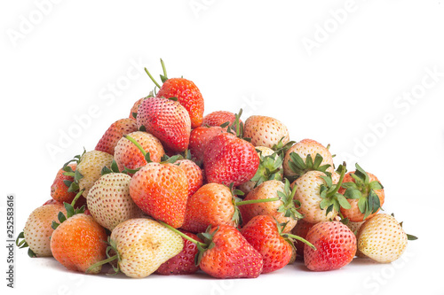 fresh strawberries on white background