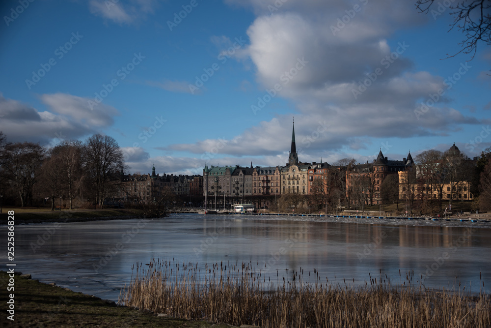 Fototapeta premium An early sunny spring day at the Djurgården island