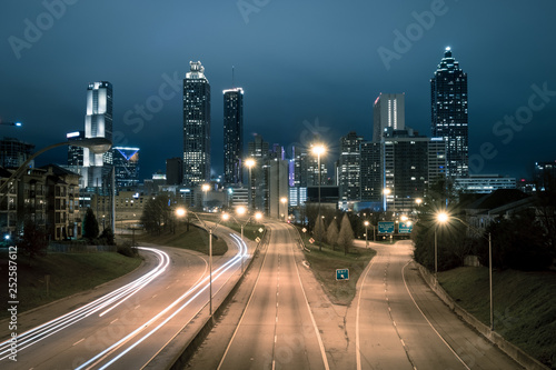 Atlanta city night panoramic view skyline, Georgia, USA