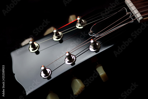 Close Up of Les Paul Electric Guitar Headstock