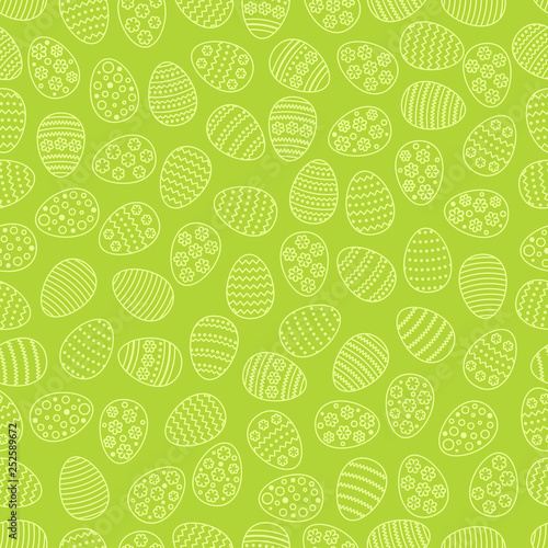 Easter seamless background with eggs. Gift card egg ornament, pattern. Spring season holidays.