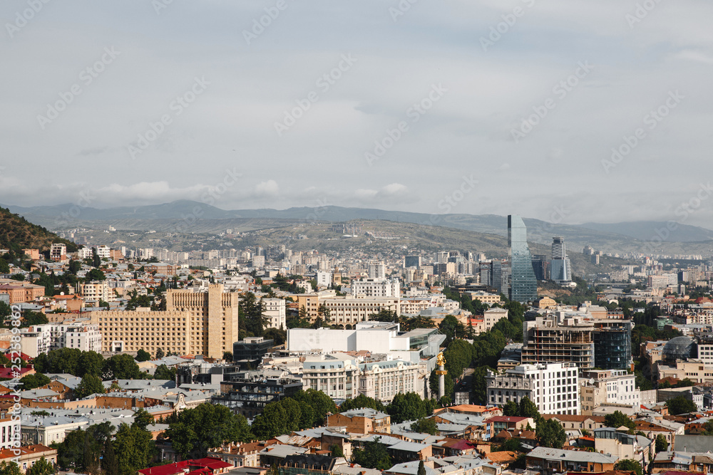 Tbilisi/Georgia 9 May, 2018 7-Star Biltmore Millennium Hotel, 5-star Radisson Blu Iveria Hotel and King David Residences are the most modern and luxurious buildings in downtown Tbilisi.