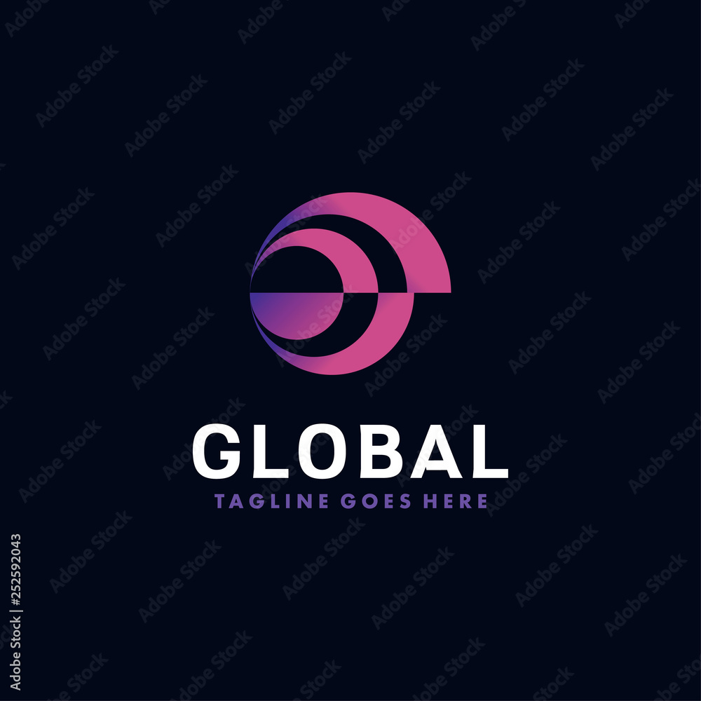 Obraz premium Global Technology Symbol Logo Design Inspiration