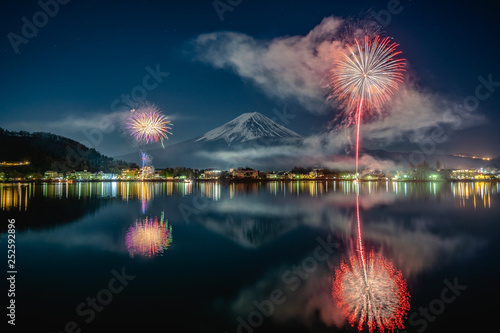 Mt Fuji Fullmoon Fireworks © Joshua