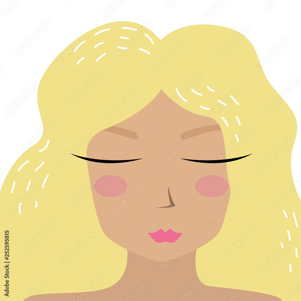 Cute vector hand-drawn blonde girl in trendy cartoon style. Cute vector hand-drawn blonde girl in trendy cartoon style.