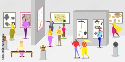 History museum vector poster banner design template