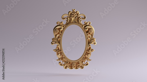 Antique Ellipse Gold Baroque Frame 3d illustration 3d render photo