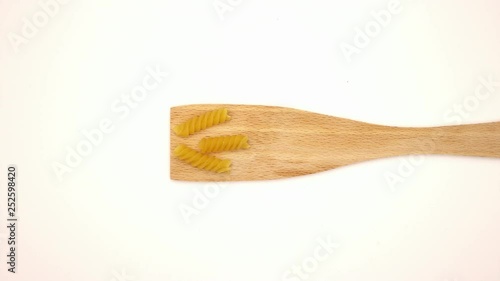 Fusilli apears on Wooden Spoon - Stop motion animation photo