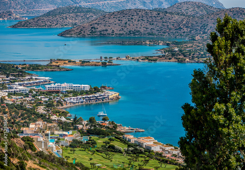 View of Mirabello bay and Elounda, Crete, Greece